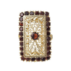 Bague en or jaune et grenats - Castafiore