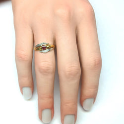 Bague en or jaune et gris, rubis - Castafiore