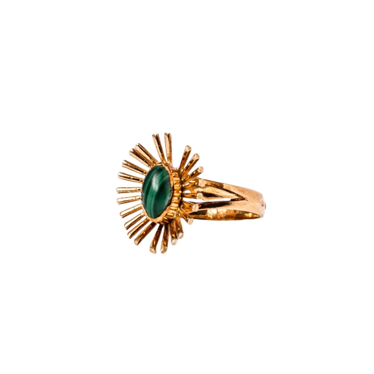 Bague en or jaune et malachite - Castafiore