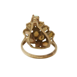 Bague en or jaune et opales arlequines - Castafiore
