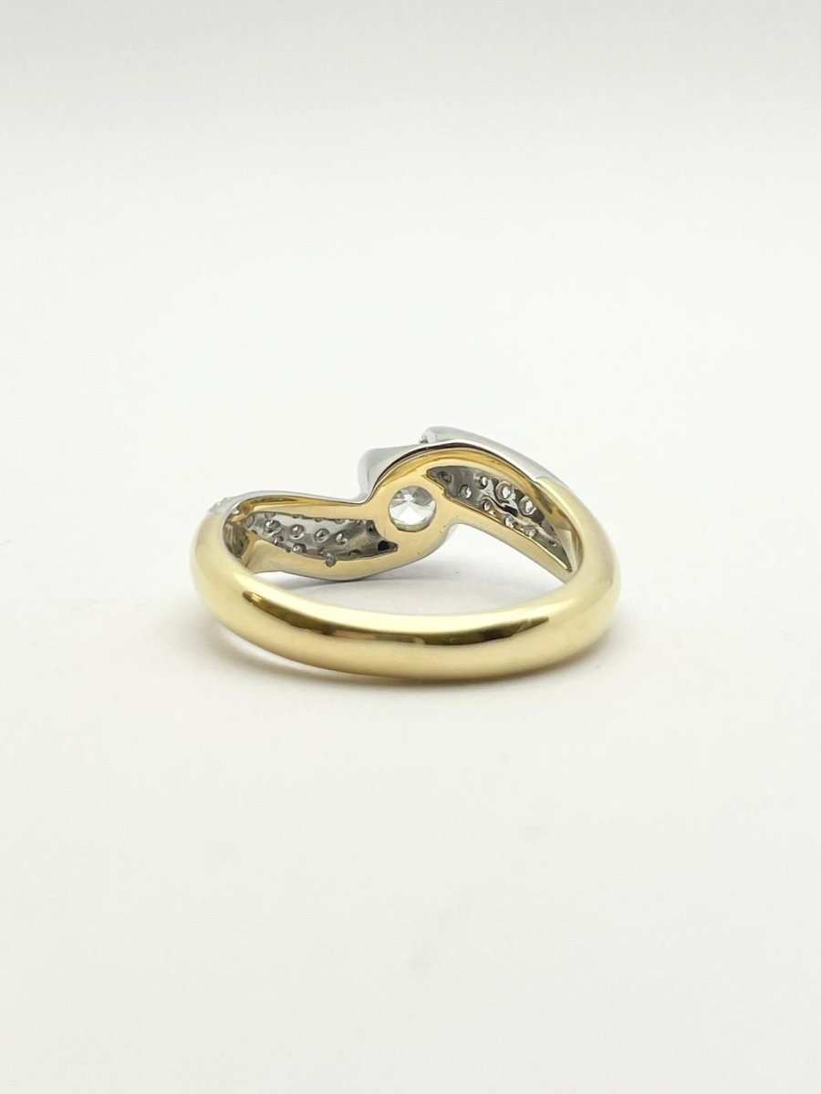 Bague en or jaune et or blanc avec diamant - Castafiore