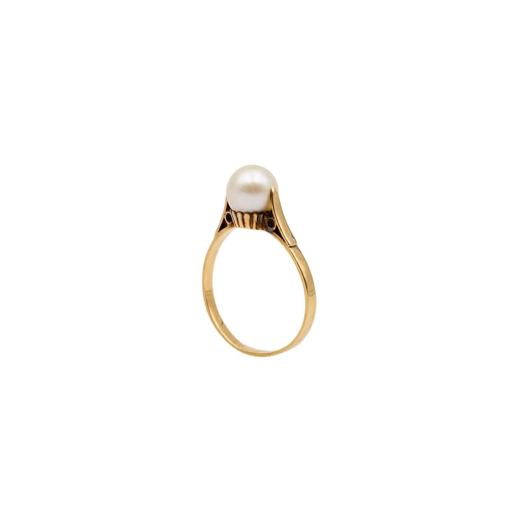 Bague en or jaune et perle - Castafiore
