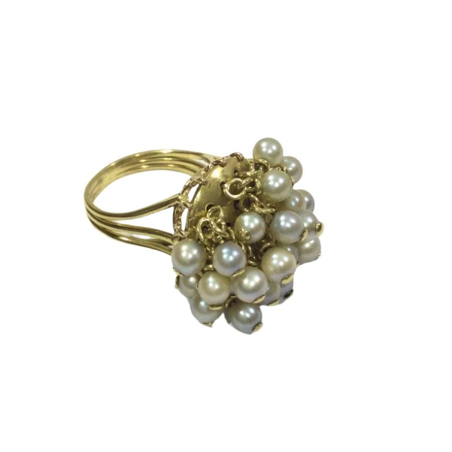 Bague en or jaune et perle - Castafiore