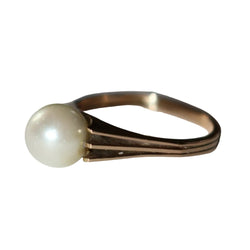 Bague en or jaune et perle - Castafiore