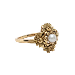 Bague en or jaune et perle - Castafiore