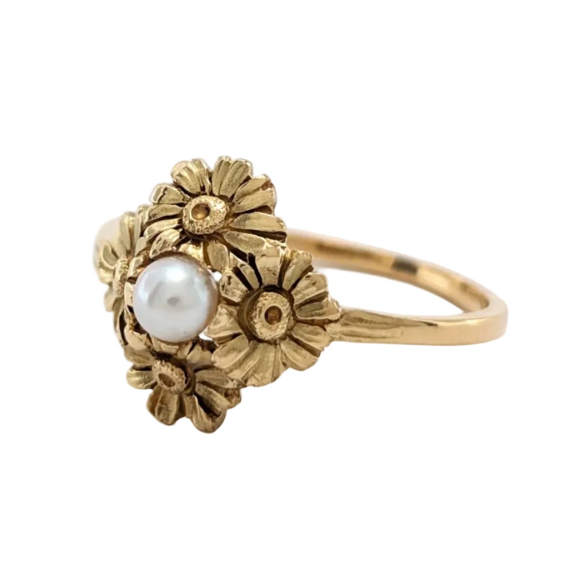 Bague en or jaune et perle - Castafiore