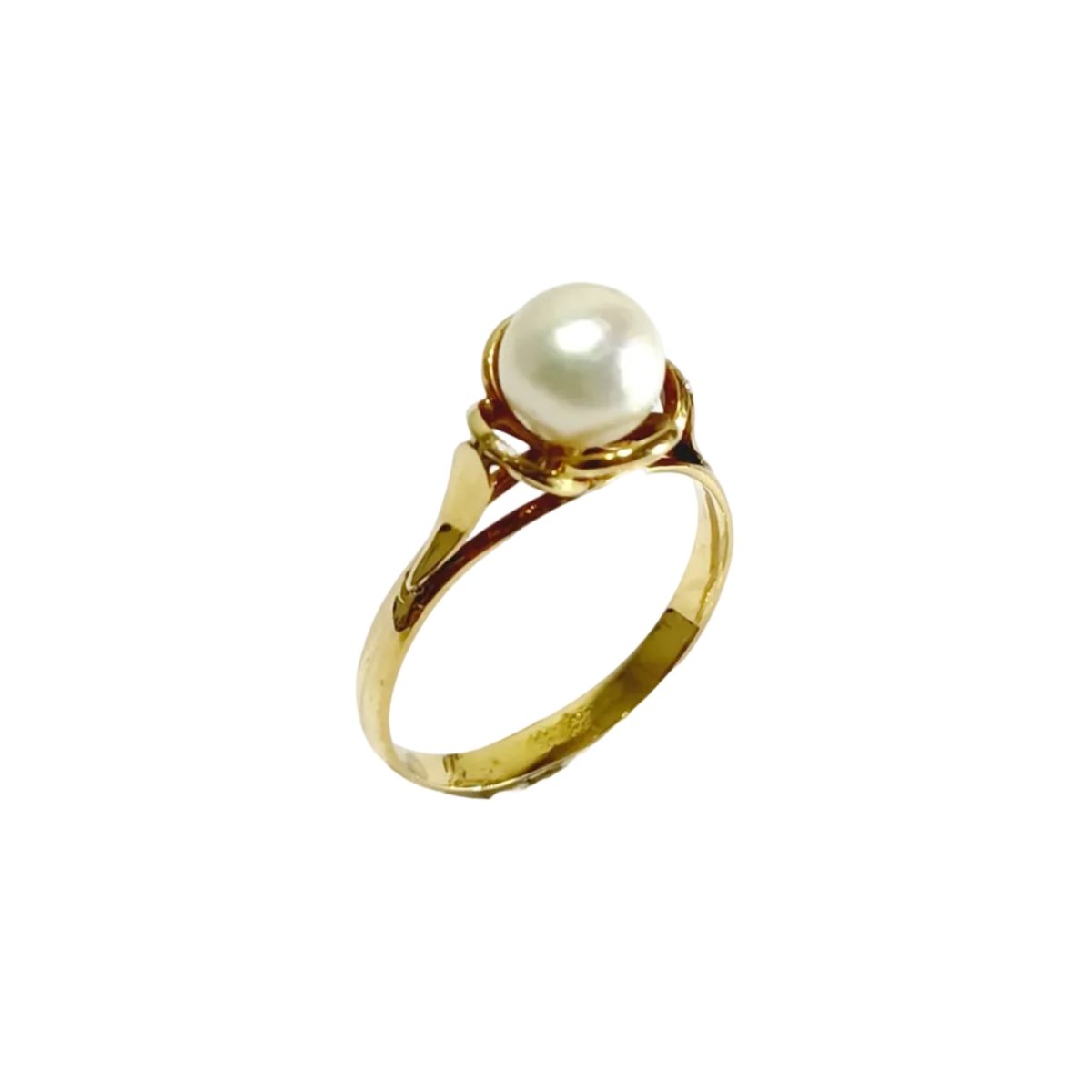 Bague en or jaune et perle - Castafiore