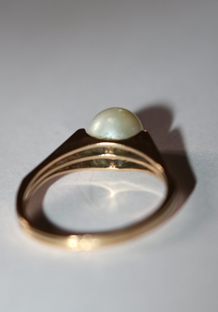 Bague en or jaune et perle de culture - Castafiore