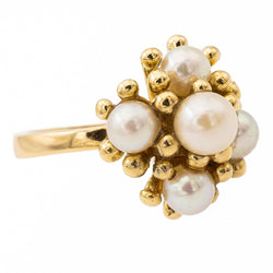 Bague en or jaune et perles - Castafiore