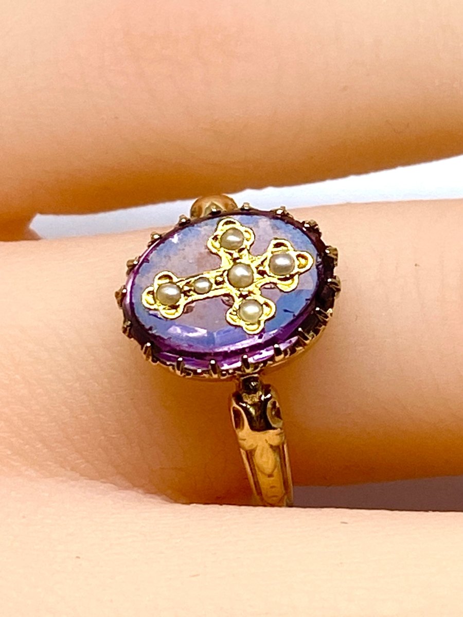 Bague en or jaune et perles - Castafiore