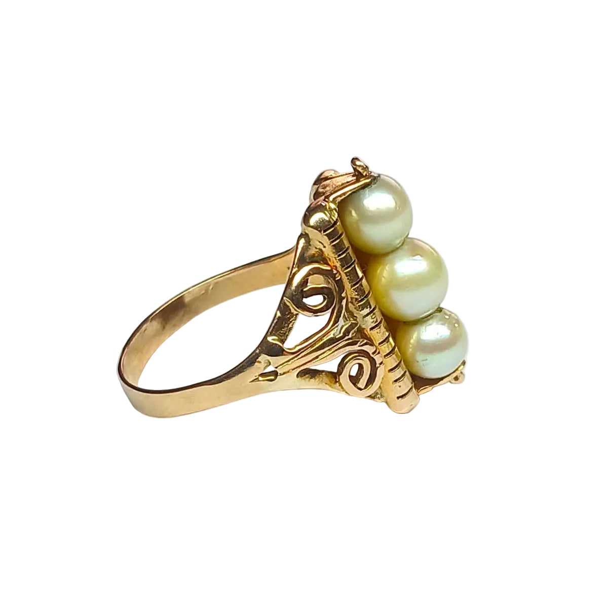 Bague en or jaune et perles de culture, vers 1950 - Castafiore