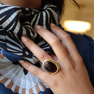 Bague en or jaune et quartz fumé - Castafiore