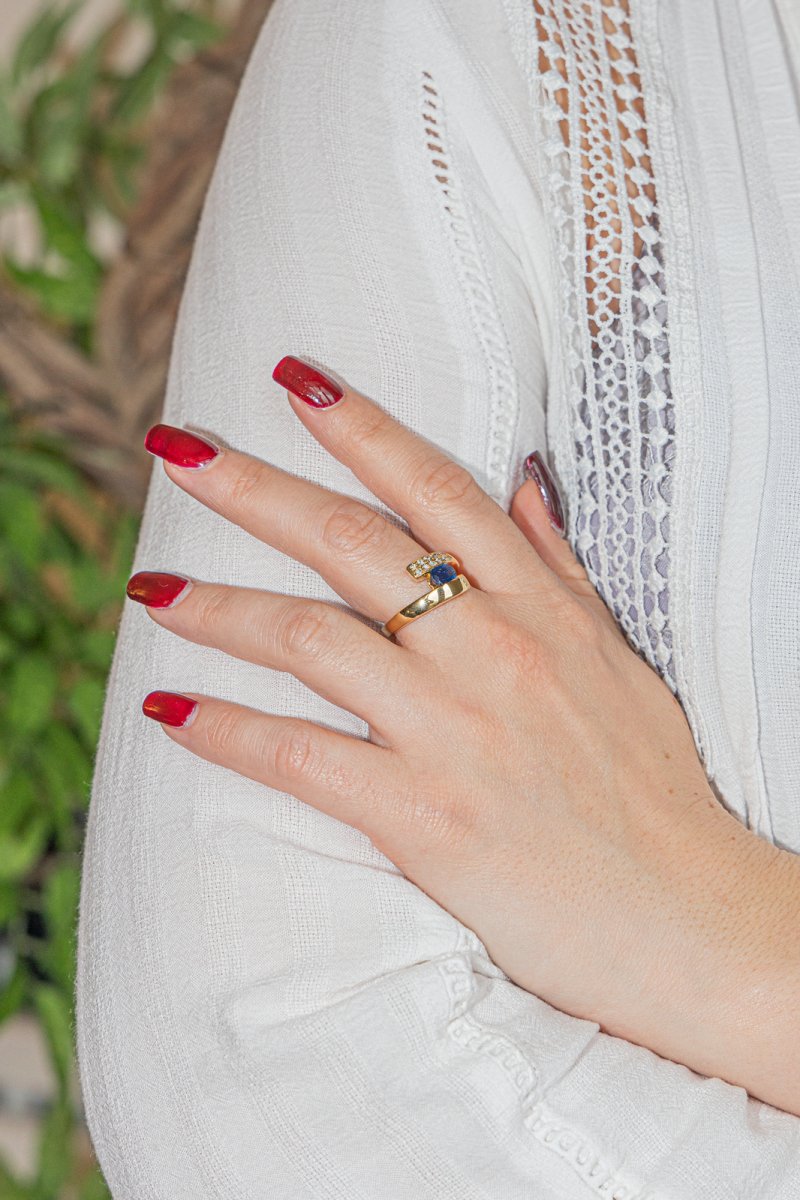 Bague en Or jaune et Saphir - Castafiore