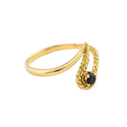 Bague en or jaune et saphir - Castafiore