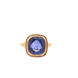 Bague en or jaune et saphir de ceylan - Castafiore