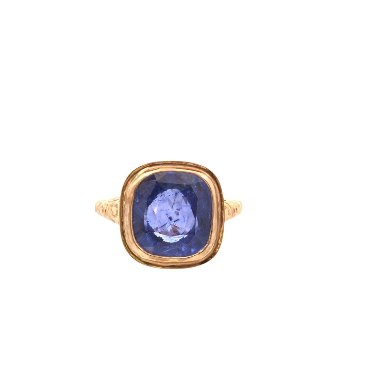 Bague en or jaune et saphir de ceylan - Castafiore
