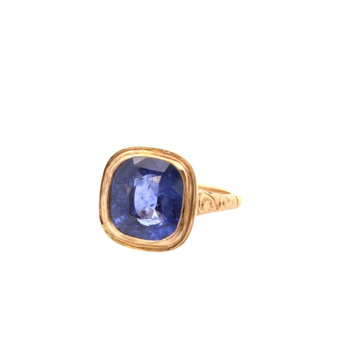 Bague en or jaune et saphir de ceylan - Castafiore