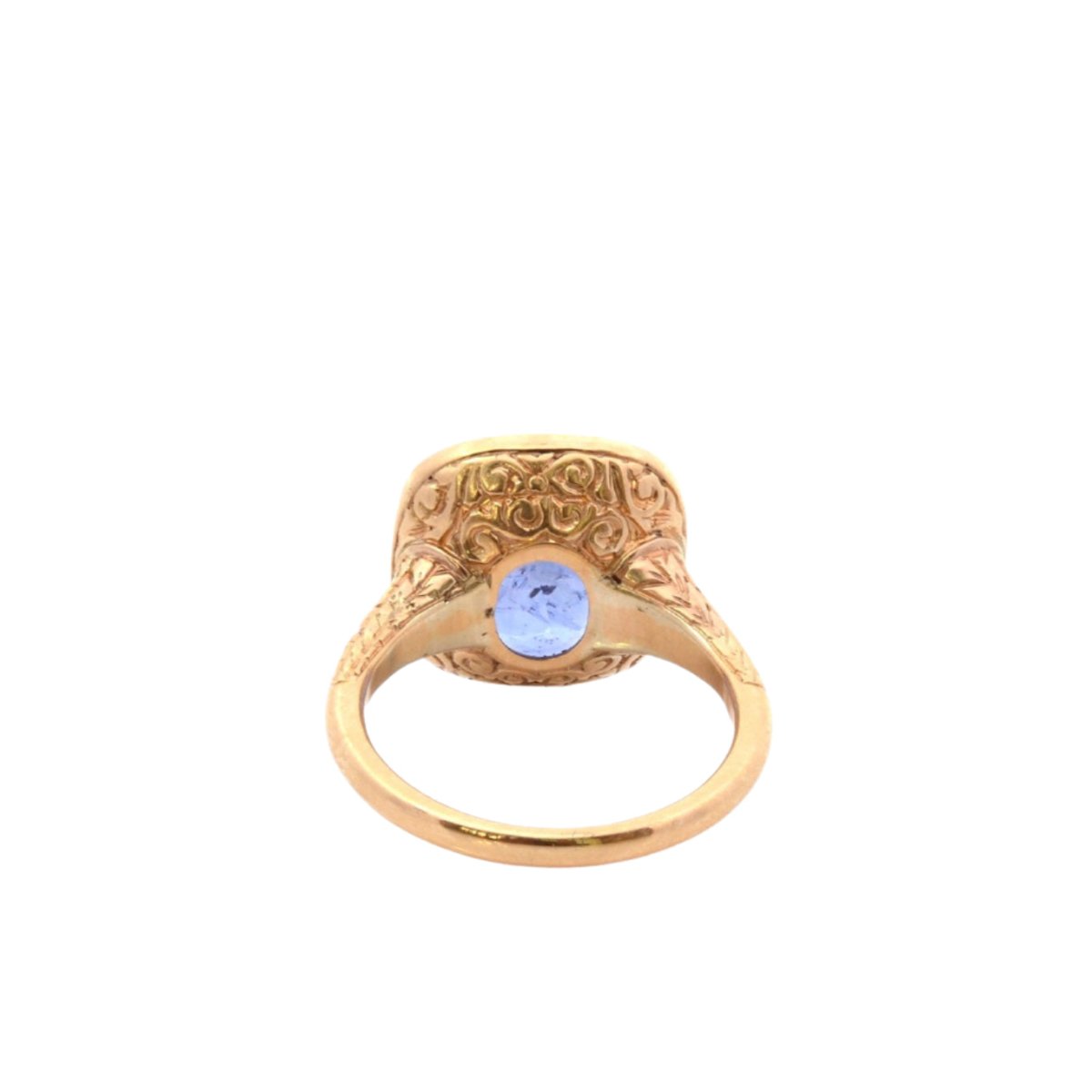 Bague en or jaune et saphir de ceylan - Castafiore