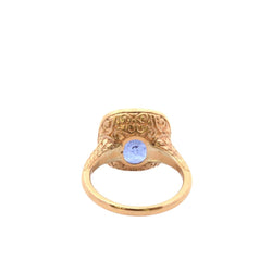 Bague en or jaune et saphir de ceylan - Castafiore