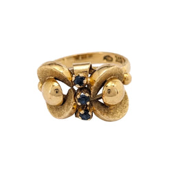 Bague en or jaune et saphirs - Castafiore