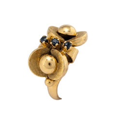 Bague en or jaune et saphirs - Castafiore