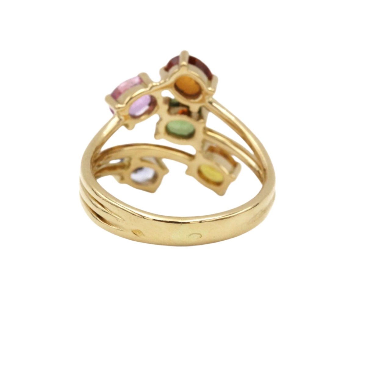 Bague en or jaune et saphirs de couleur - Castafiore