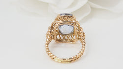 Bague en or jaune et Topaze bleue - Castafiore