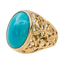 Bague en Or jaune et Turquoise - Castafiore