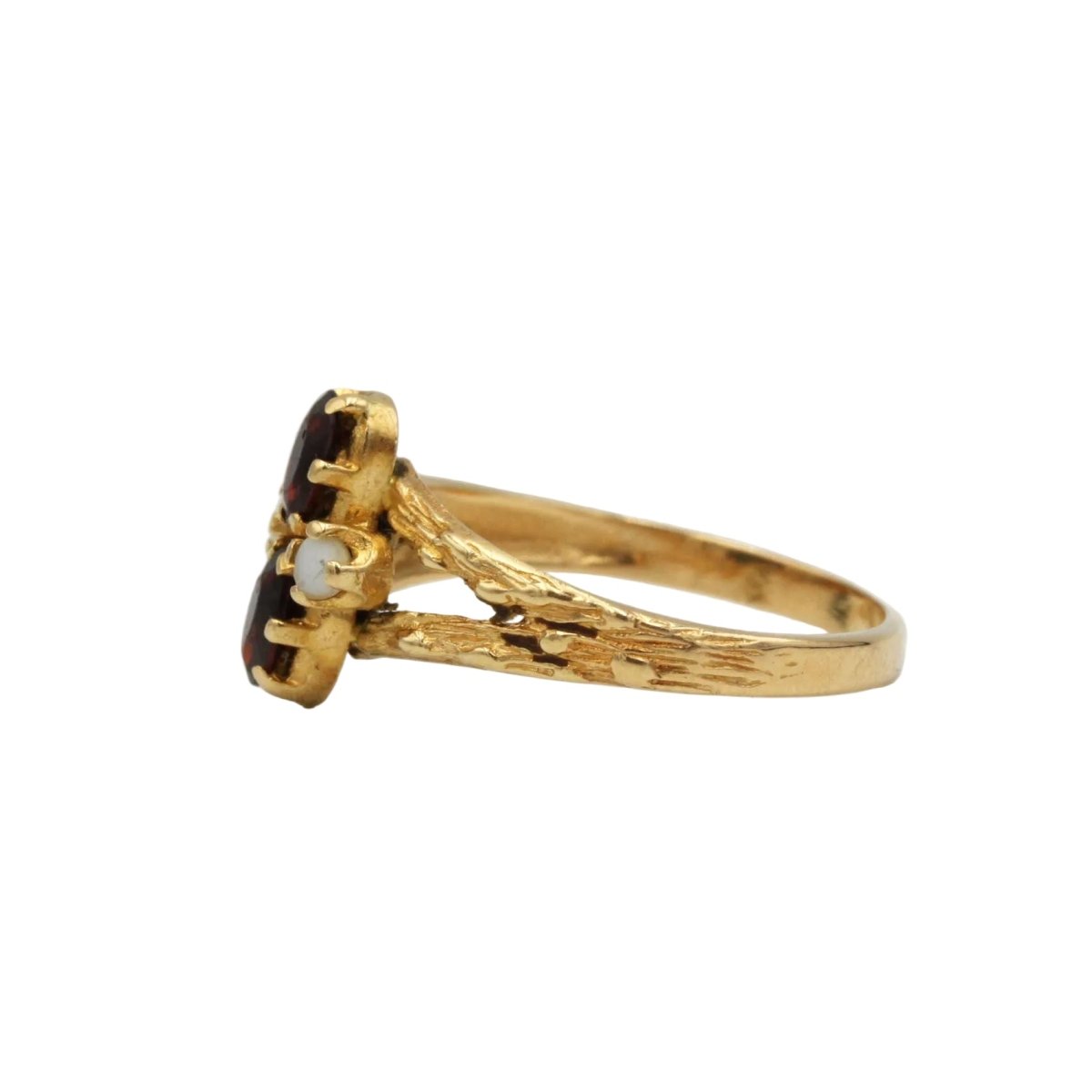Bague en or jaune, grenats et opales - Castafiore