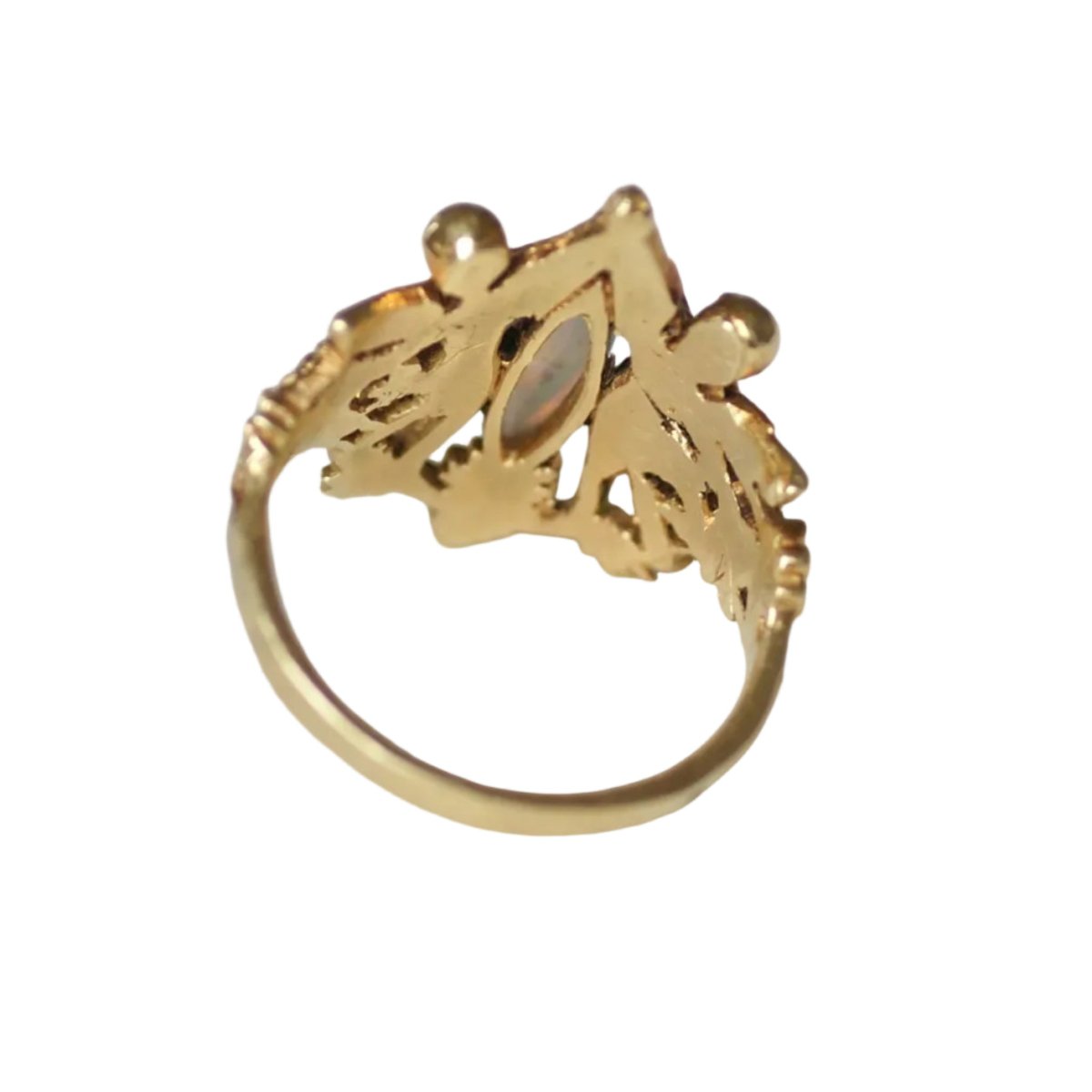 Bague en or jaune, opale et diamants - Castafiore