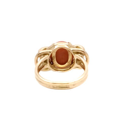 Bague en or jaune, or blanc, corail et diamants - Castafiore