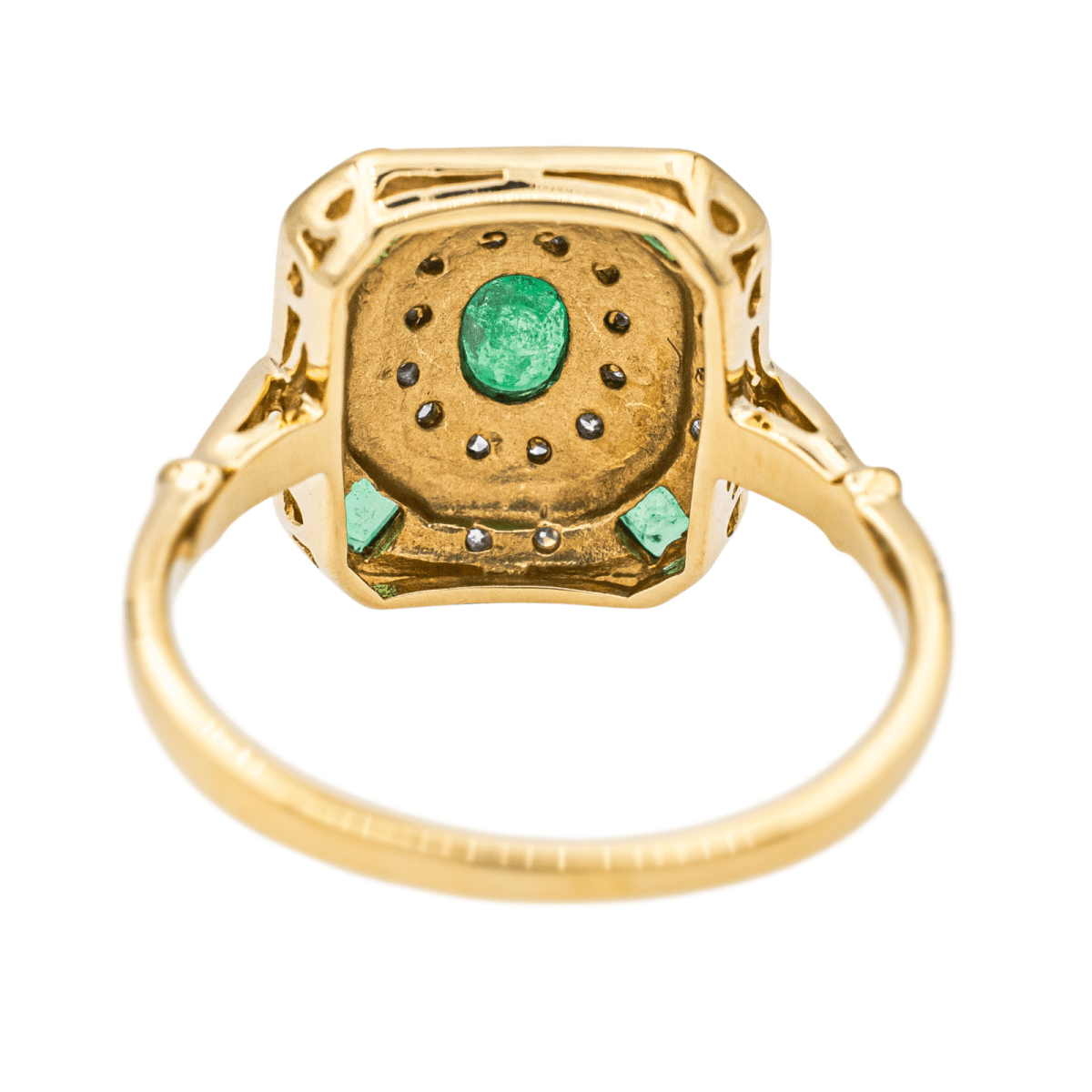 Bague en or jaune, or blanc, émeraudes et diamants - Castafiore