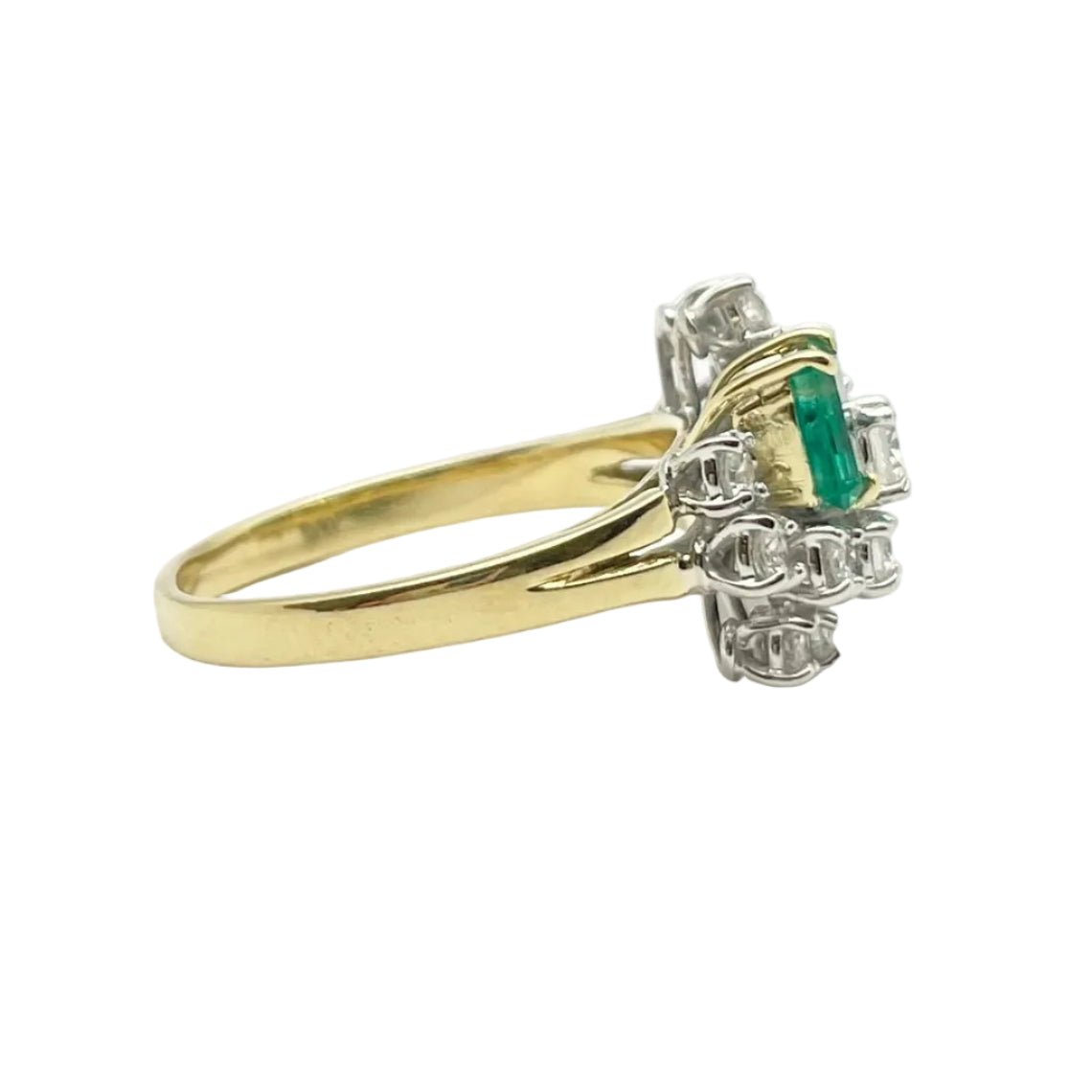 Bague en or jaune, or blanc, émeraudes et diamants - Castafiore