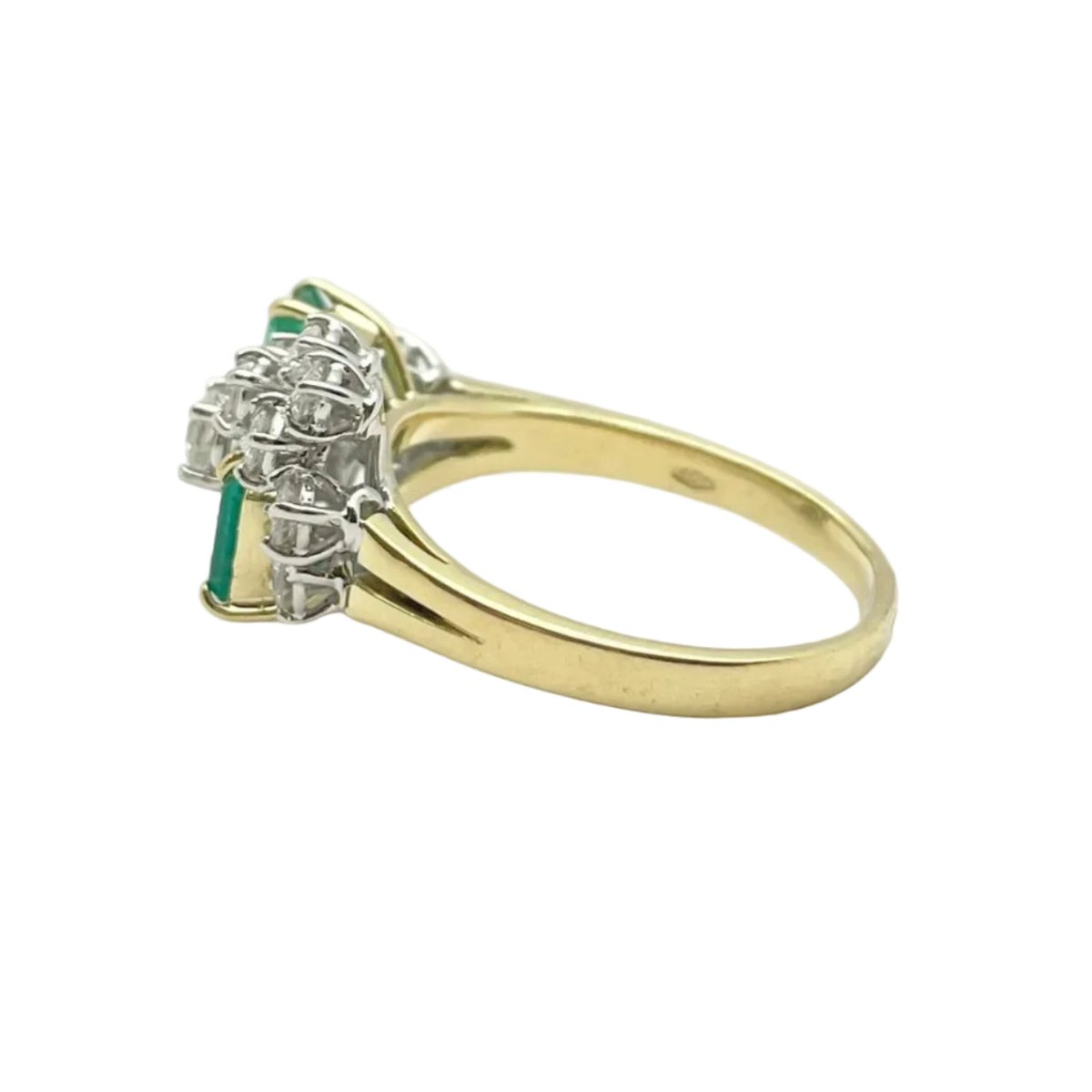 Bague en or jaune, or blanc, émeraudes et diamants - Castafiore