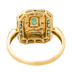 Bague en or jaune, or blanc, émeraudes et diamants - Castafiore