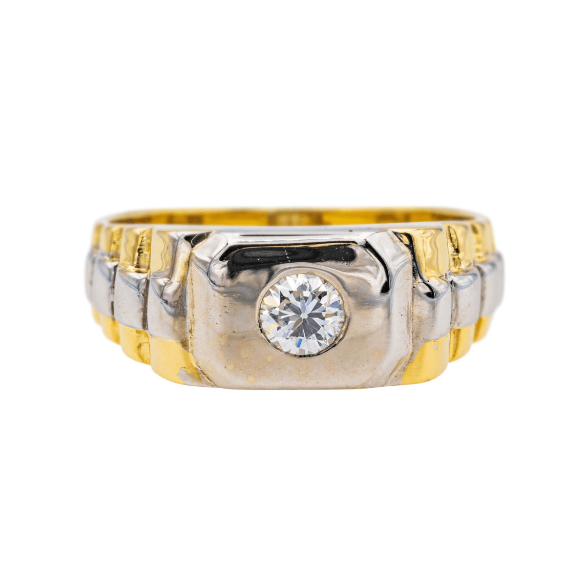 Bague en or jaune, or blanc et diamant - Castafiore