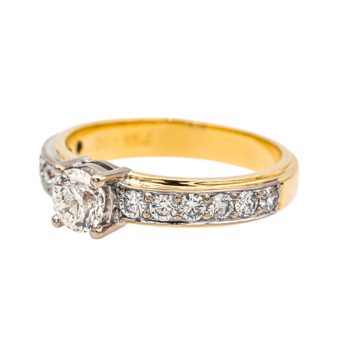 Bague en or jaune, or blanc et diamants - Castafiore