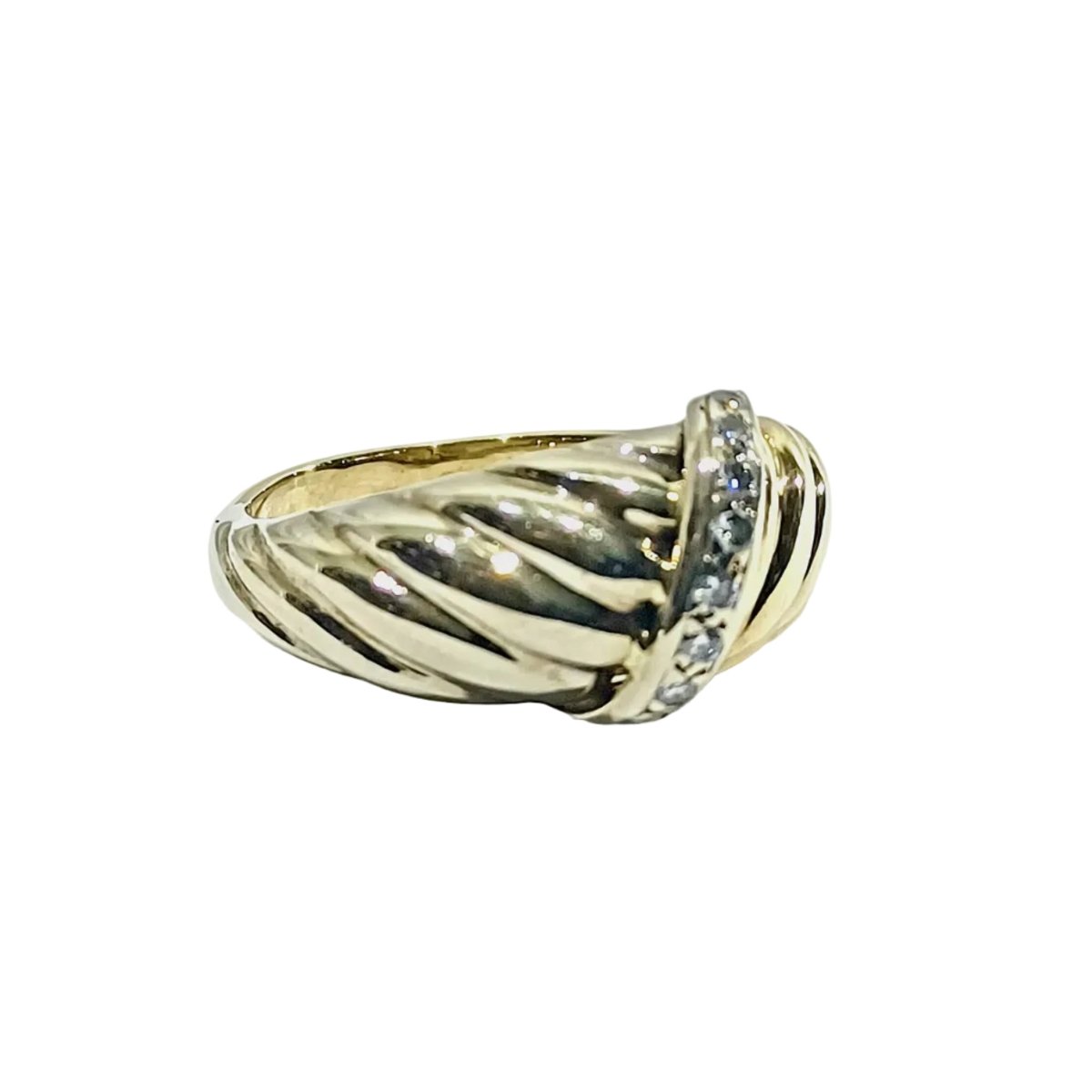 Bague en or jaune, or blanc et diamants - Castafiore