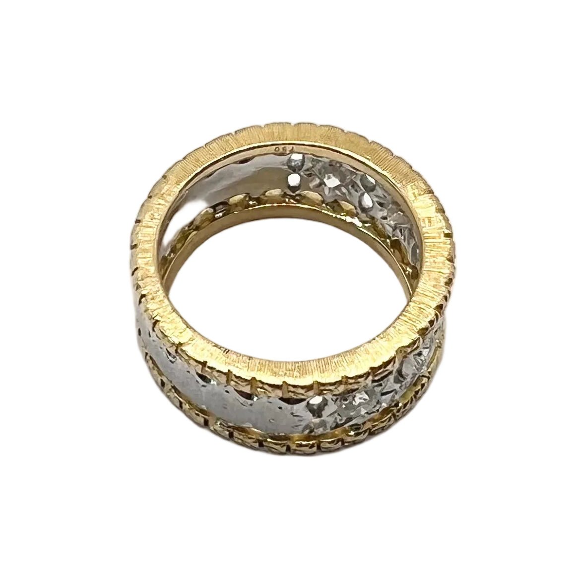 Bague en or jaune, or blanc et diamants - Castafiore