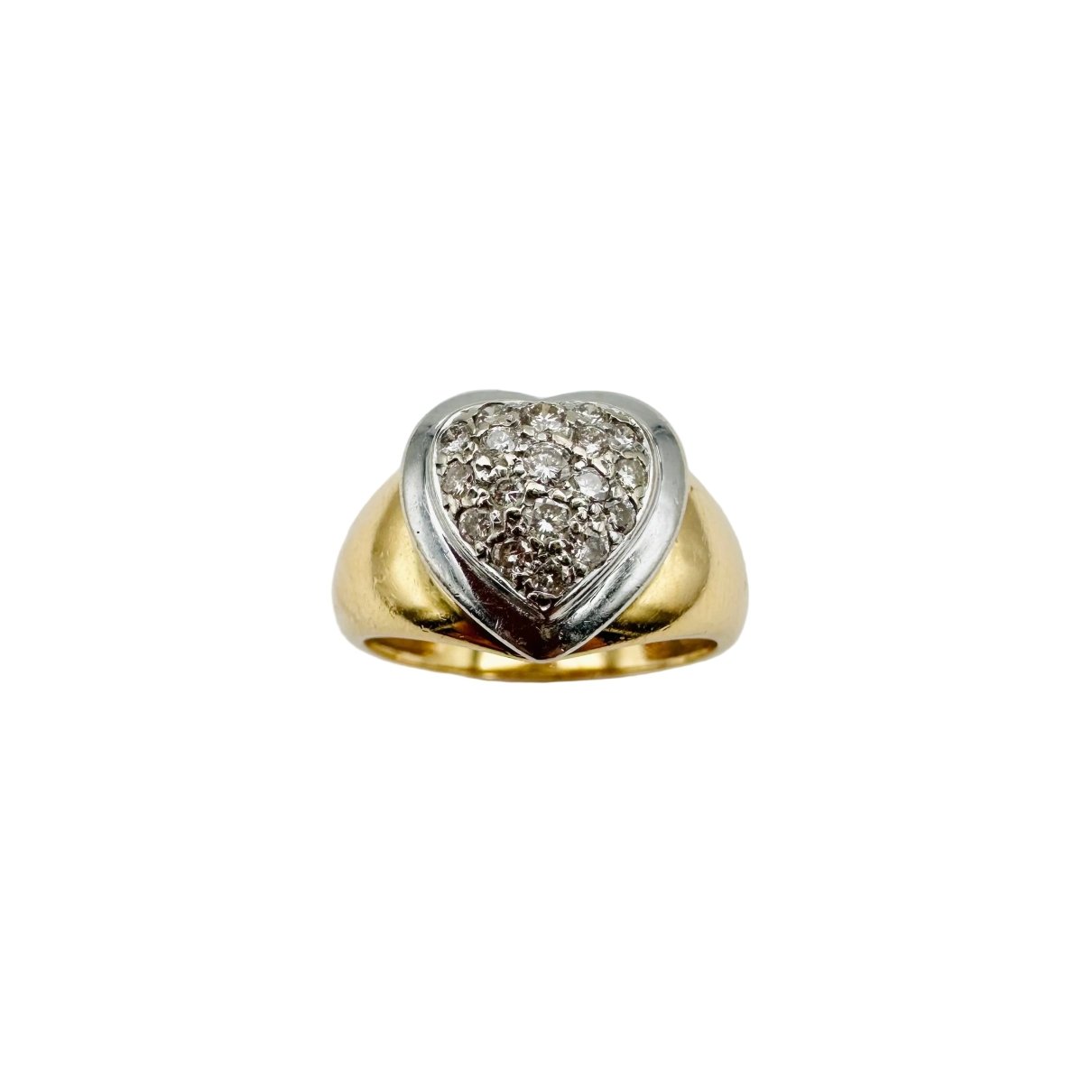 Bague en or jaune, or blanc et diamants - Castafiore