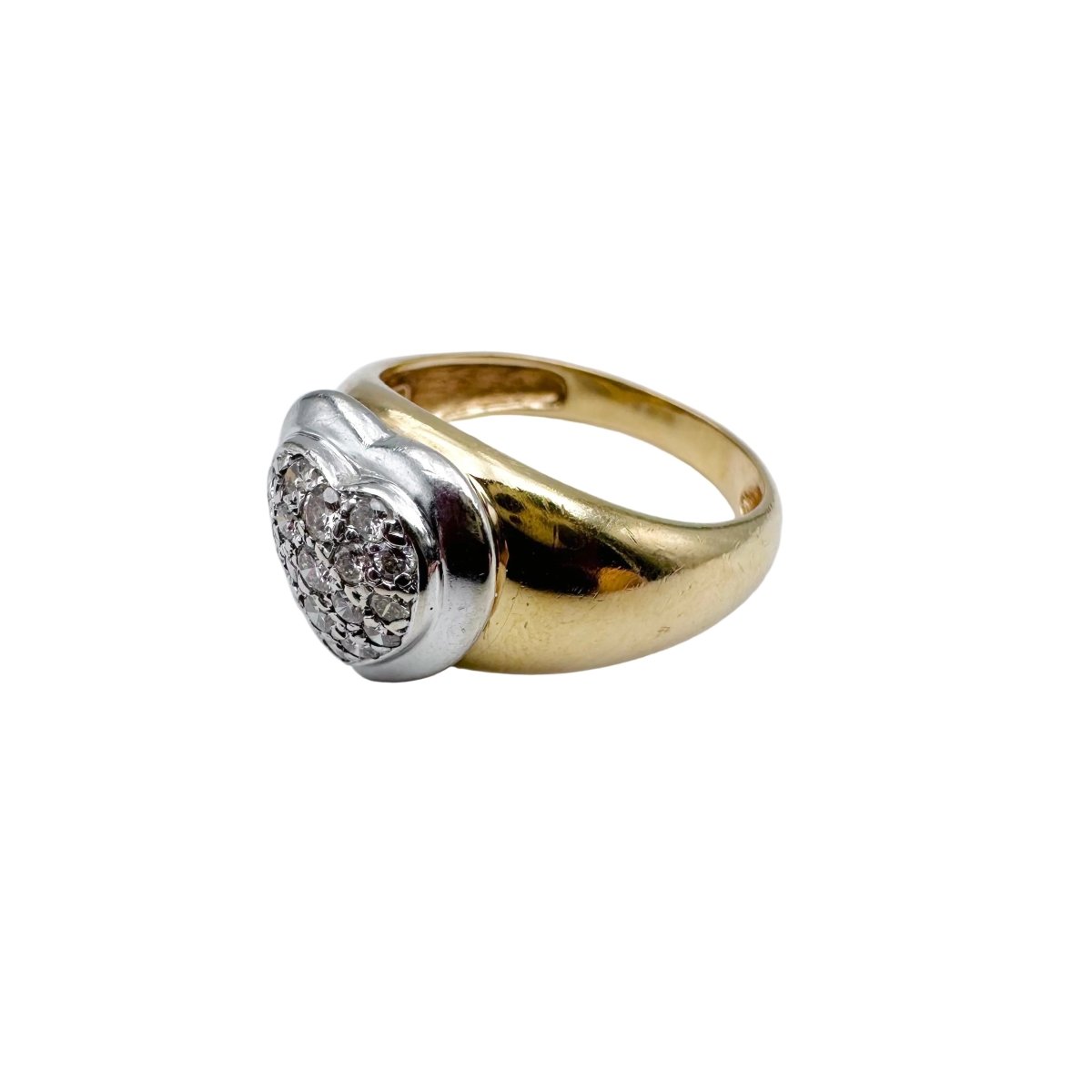 Bague en or jaune, or blanc et diamants - Castafiore