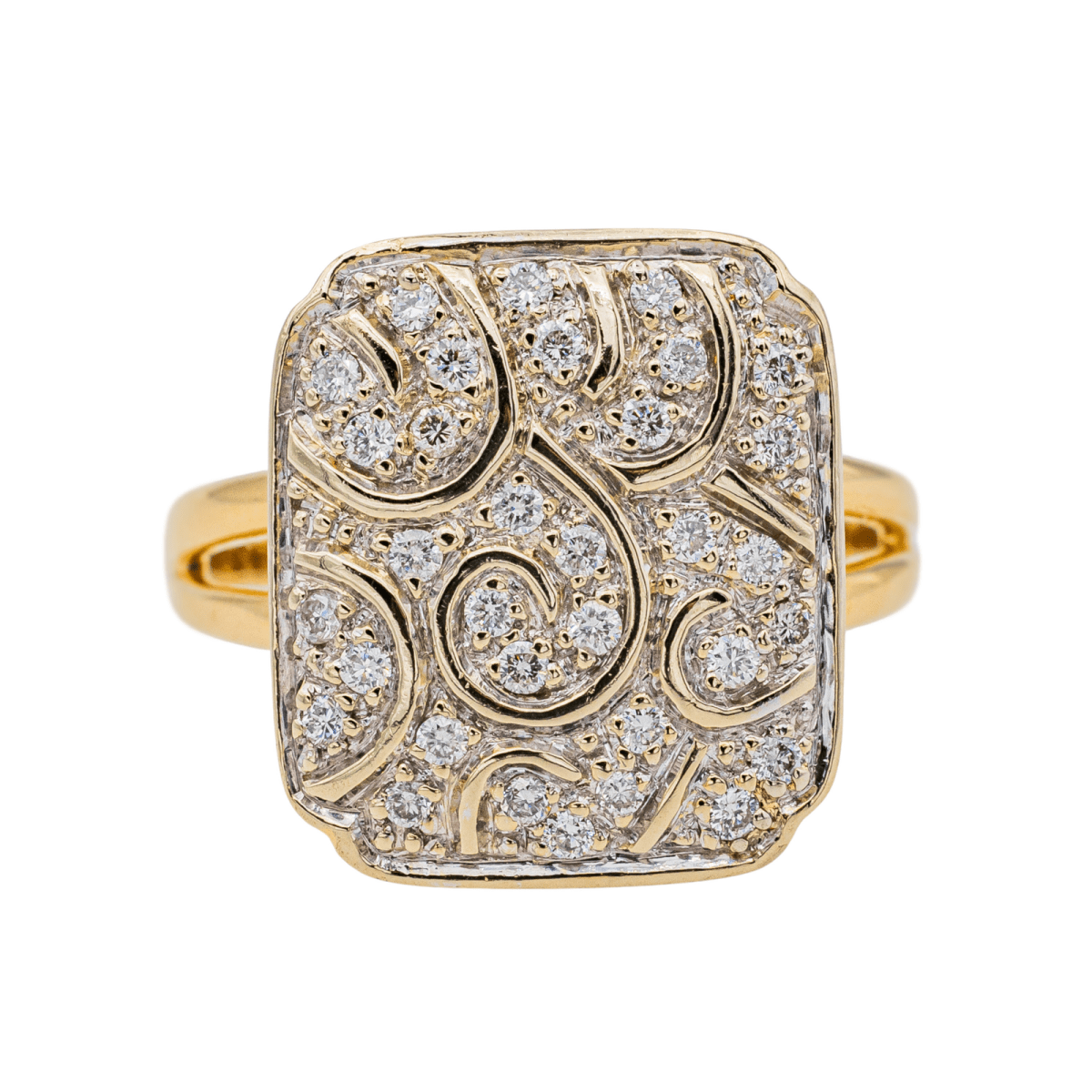 Bague en or jaune, or blanc et diamants - Castafiore