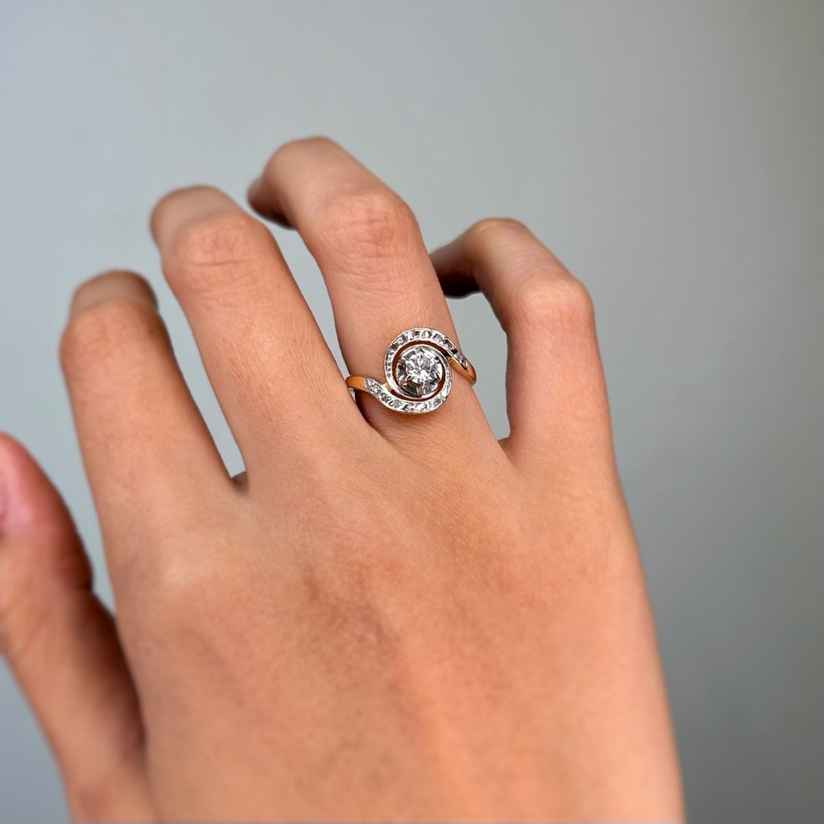 Bague en or jaune, or blanc, et Diamants - Castafiore