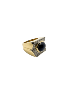 Bague en or jaune, or blanc, saphir et diamants - Castafiore