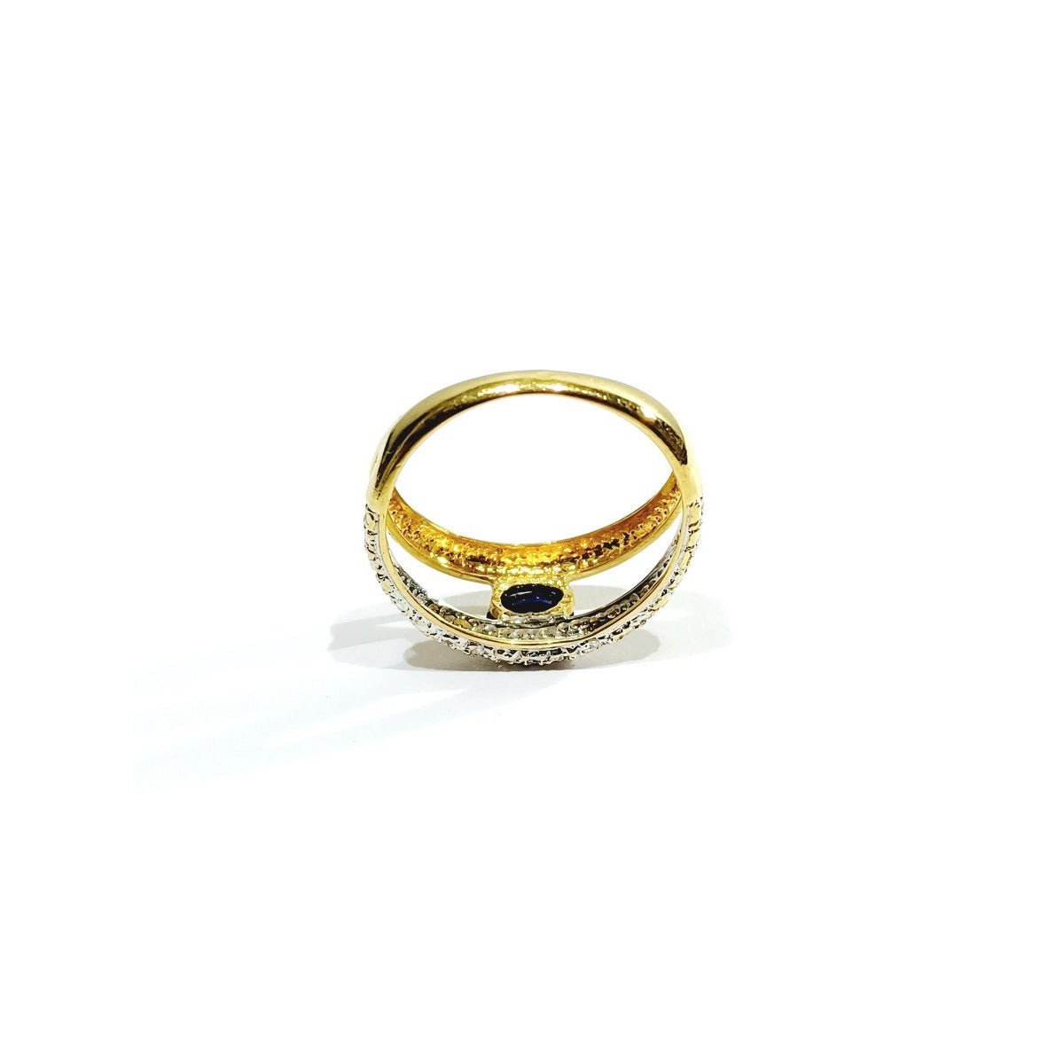 Bague en or jaune, or blanc, saphir et diamants - Castafiore