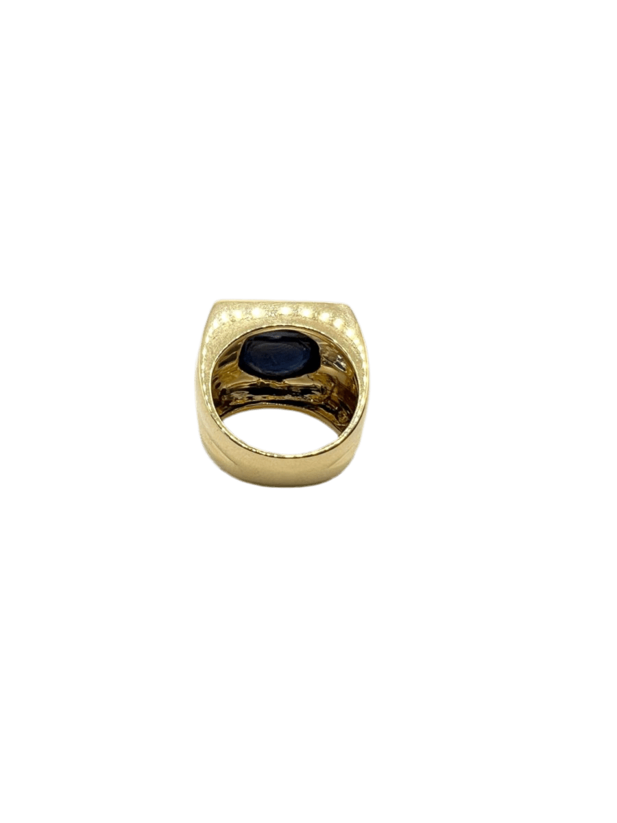 Bague en or jaune, or blanc, saphir et diamants - Castafiore