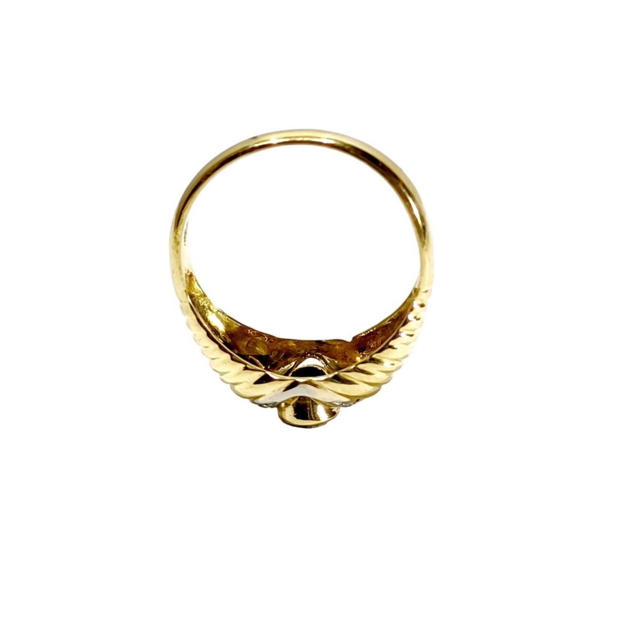 Bague en or jaune, or blanc, saphir, et diamants - Castafiore
