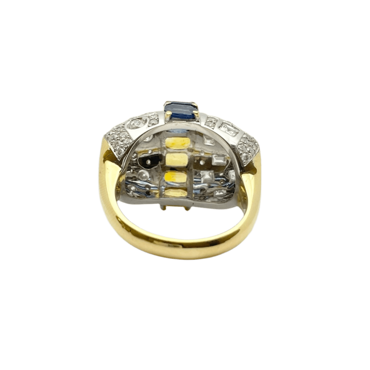 Bague en or jaune, or blanc, saphirs et diamants - Castafiore