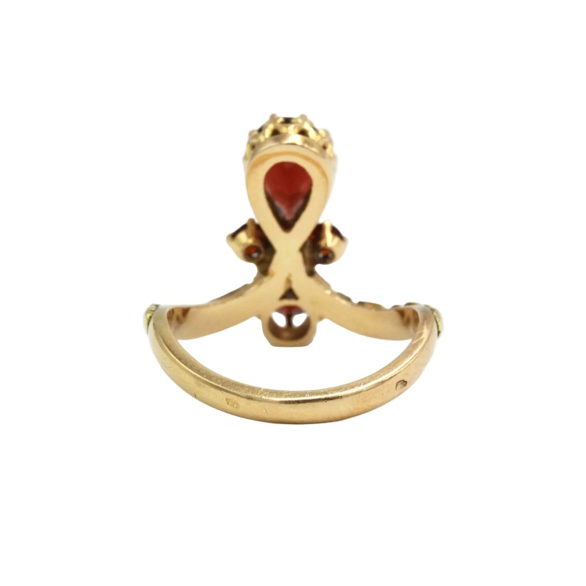 Bague en or jaune, or rose et grenats - Castafiore