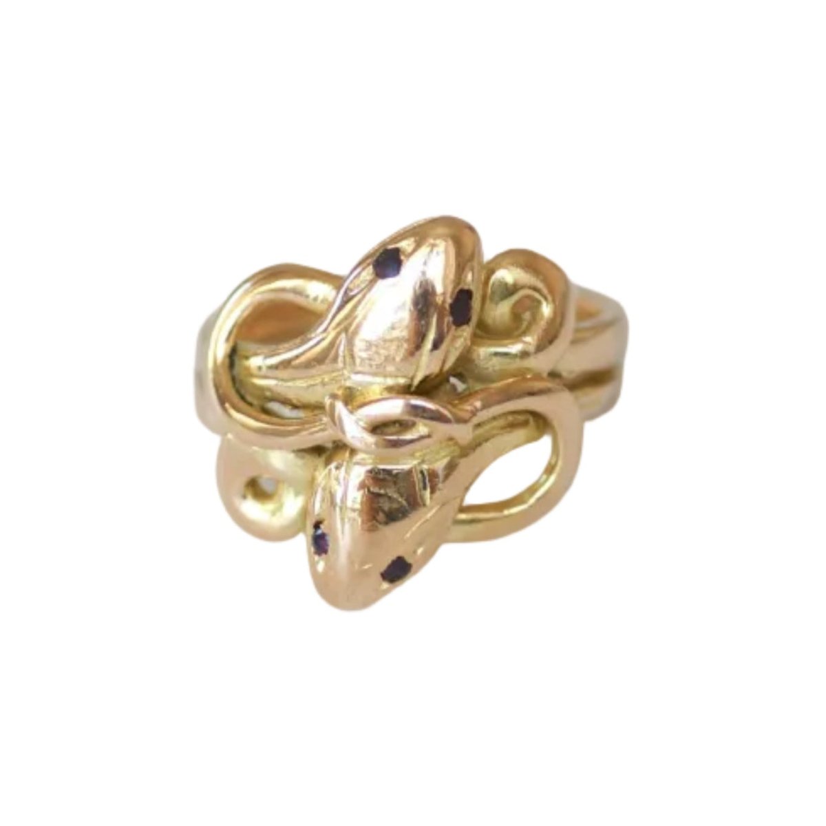 Bague en or jaune, or rose et rubis - Castafiore
